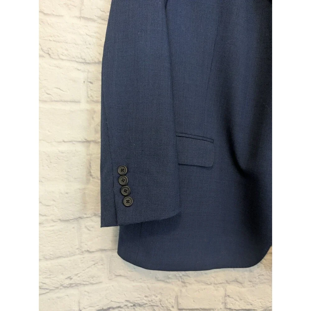 JB Britches Blazer Men’s 48R Logan Blue Suit‎ Jacket Wool Blend